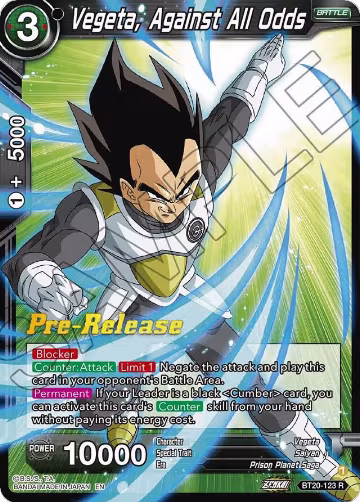 Vegeta, Against All Odds (BT20-123), Power Absorbed Pre-Release Cards — DB Super card price
