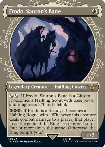 Frodo, Sauron's Bane (Showcase) (304), Universes Beyond: The Lord of the Rings: Tales of Middle-earth — Magic card price