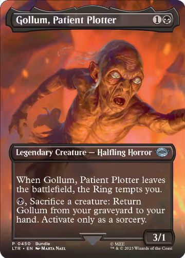 Gollum, Patient Plotter (Borderless) (LTR Bundle) (450), Unique and Miscellaneous Promos — Magic card price