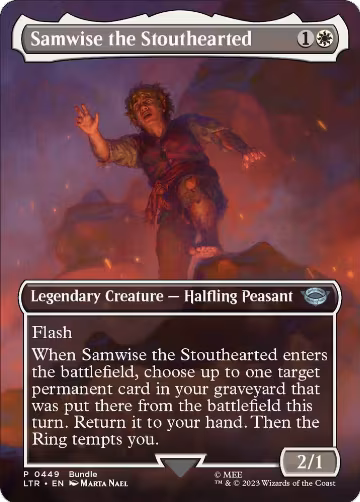 Samwise the Stouthearted (Borderless) (LTR Bundle) (449), Unique and Miscellaneous Promos — Magic card price