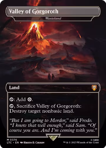 Valley of Gorgoroth - Wasteland (Borderless) (376), Commander: The Lord of the Rings: Tales of Middle-earth — Magic card price