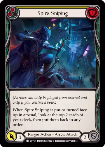Spire Sniping (Yellow) (OUT131), Outsiders — Flesh & Blood card price