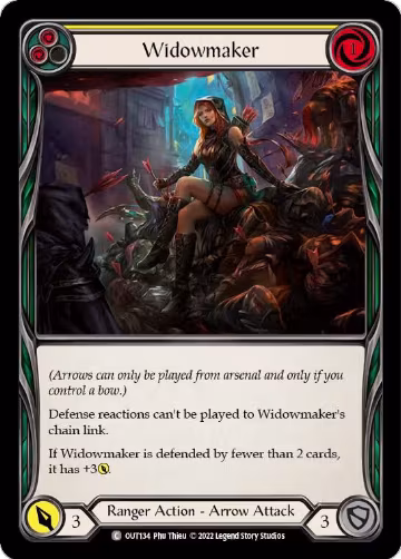 Widowmaker (Yellow) (OUT134), Outsiders — Flesh & Blood card price