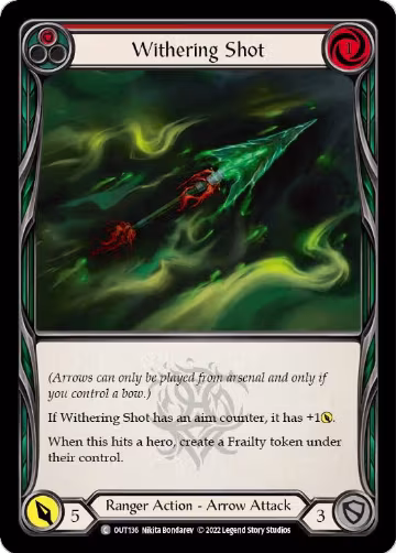 Withering Shot (Red) (OUT136), Outsiders — Flesh & Blood card price
