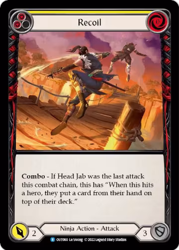 Recoil (Yellow) (OUT060), Outsiders — Flesh & Blood card price