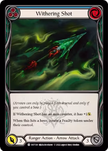 Withering Shot (Blue) (OUT138), Outsiders — Flesh & Blood card price