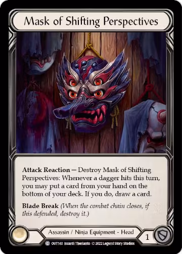 Mask of Shifting Perspectives (OUT140), Outsiders — Flesh & Blood card price