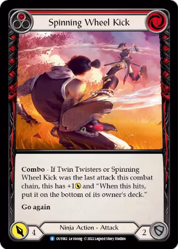 Spinning Wheel Kick (Red) (OUT062), Outsiders — Flesh & Blood card price