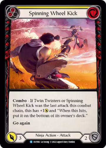 Spinning Wheel Kick (Yellow) (OUT063), Outsiders — Flesh & Blood card price