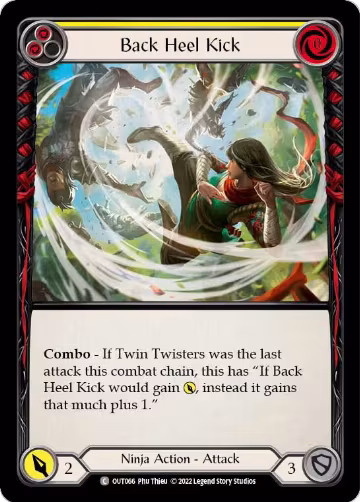 Back Heel Kick (Yellow) (OUT066), Outsiders — Flesh & Blood card price