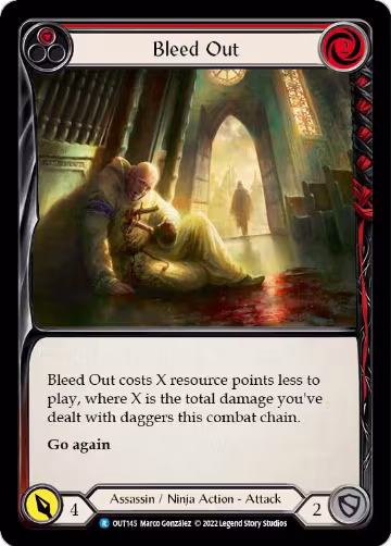 Bleed Out (Red) (OUT145), Outsiders — Flesh & Blood card price