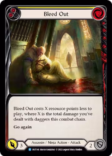 Bleed Out (Yellow) (OUT146), Outsiders — Flesh & Blood card price