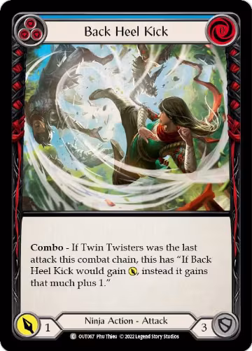 Back Heel Kick (Blue) (OUT067), Outsiders — Flesh & Blood card price
