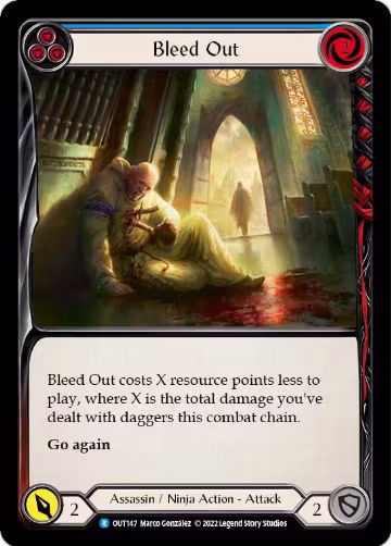 Bleed Out (Blue) (OUT147), Outsiders — Flesh & Blood card price