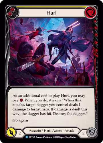 Hurl (Yellow) (OUT149), Outsiders — Flesh & Blood card price