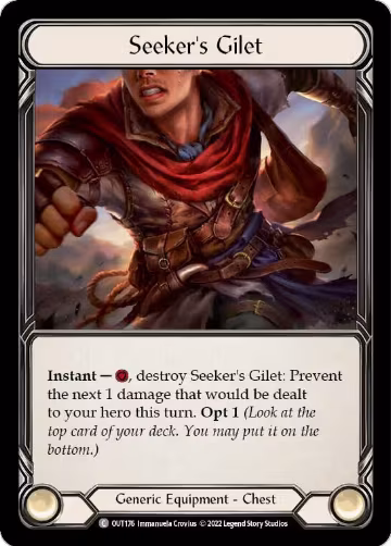 Seeker's Gilet (OUT176), Outsiders — Flesh & Blood card price