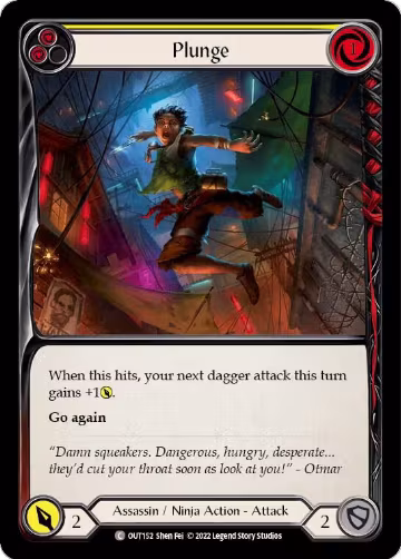 Plunge (Yellow) (OUT152), Outsiders — Flesh & Blood card price