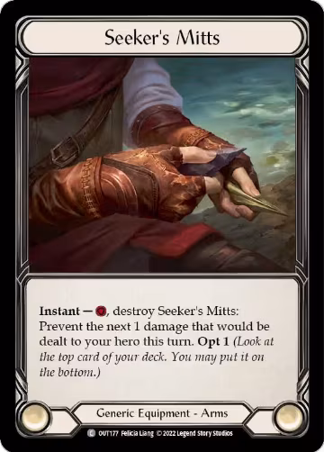 Seeker's Mitts (OUT177), Outsiders — Flesh & Blood card price
