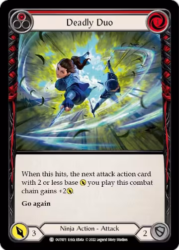 Deadly Duo (Red) (OUT071), Outsiders — Flesh & Blood card price