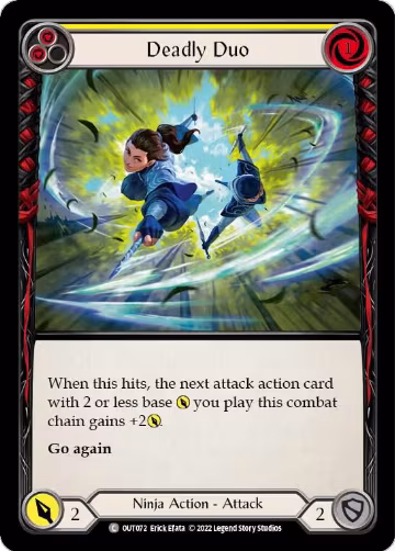 Deadly Duo (Yellow) (OUT072), Outsiders — Flesh & Blood card price