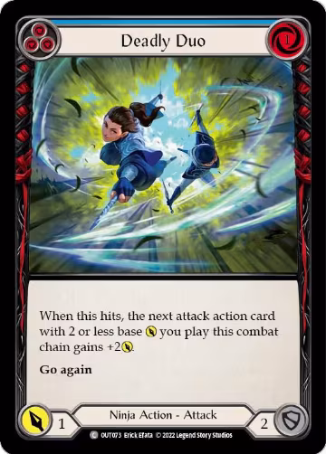 Deadly Duo (Blue) (OUT073), Outsiders — Flesh & Blood card price