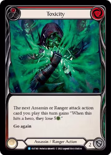Toxicity (Red) (OUT165), Outsiders — Flesh & Blood card price