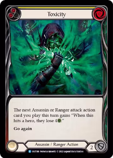 Toxicity (Yellow) (OUT166), Outsiders — Flesh & Blood card price