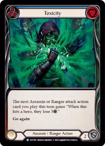 Toxicity (Blue) (OUT167), Outsiders — Flesh & Blood card price