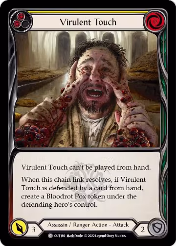 Virulent Touch (Yellow) (OUT169), Outsiders — Flesh & Blood card price