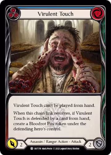 Virulent Touch (Blue) (OUT170), Outsiders — Flesh & Blood card price