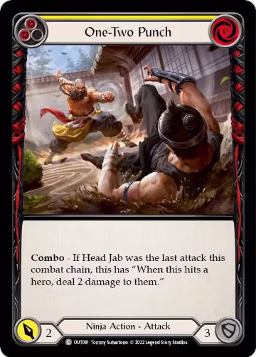 One-Two Punch (Yellow) (OUT081), Outsiders — Flesh & Blood card price