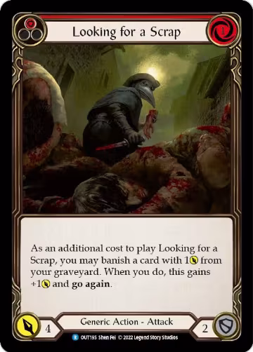 Looking for a Scrap (Red) (OUT195), Outsiders — Flesh & Blood card price