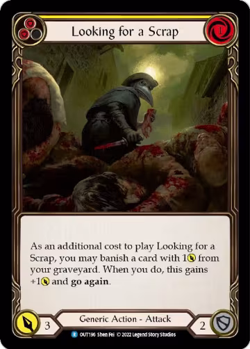 Looking for a Scrap (Yellow) (OUT196), Outsiders — Flesh & Blood card price
