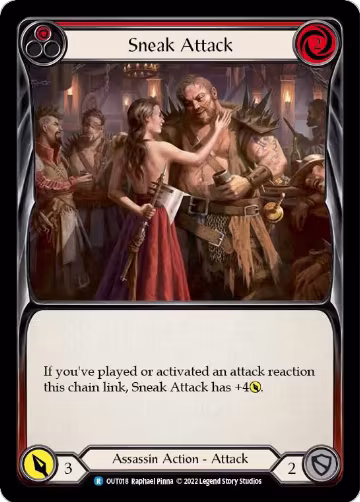 Sneak Attack (Red) (OUT018), Outsiders — Flesh & Blood card price