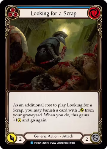 Looking for a Scrap (Blue) (OUT197), Outsiders — Flesh & Blood card price