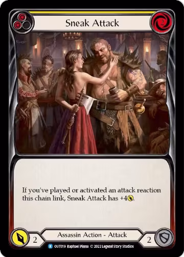 Sneak Attack (Yellow) (OUT019), Outsiders — Flesh & Blood card price