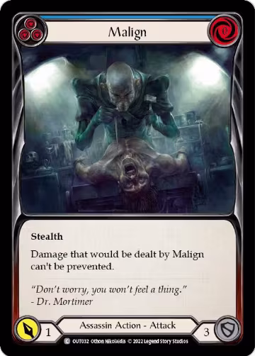 Malign (Blue) (OUT032), Outsiders — Flesh & Blood card price