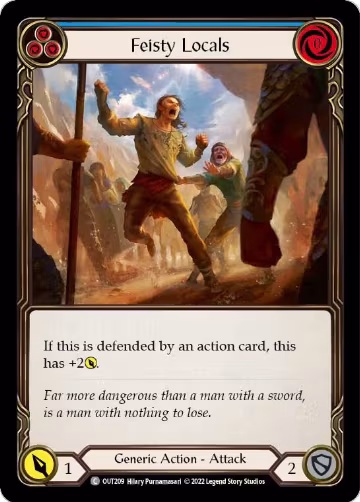 Feisty Locals (Blue) (OUT209), Outsiders — Flesh & Blood card price