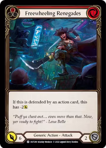 Freewheeling Renegades (Red) (OUT210), Outsiders — Flesh & Blood card price