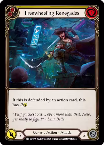 Freewheeling Renegades (Yellow) (OUT211), Outsiders — Flesh & Blood card price