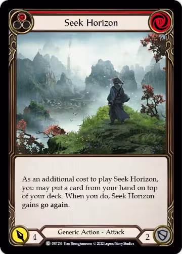 Seek Horizon (Red) (OUT216), Outsiders — Flesh & Blood card price