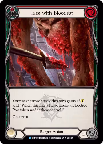 Lace with Bloodrot (Red) (OUT112), Outsiders — Flesh & Blood card price