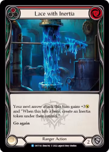 Lace with Inertia (Red) (OUT114), Outsiders — Flesh & Blood card price