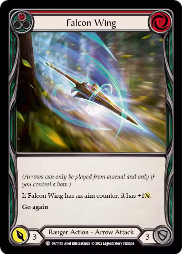 Falcon Wing (Red) (OUT115), Outsiders — Flesh & Blood card price