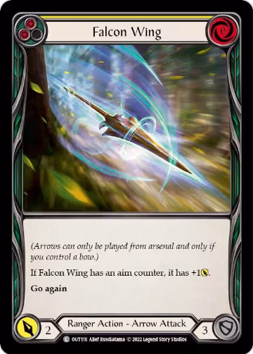 Falcon Wing (Yellow) (OUT116), Outsiders — Flesh & Blood card price