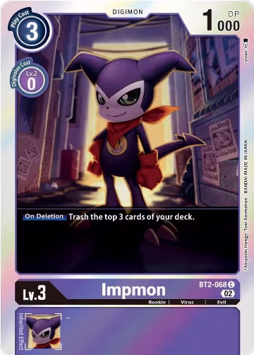 Impmon - BT2-068 (Alternate Art) (BT2-068), Starter Deck 14: Beelzemon Advanced Deck Set — Digimon card price