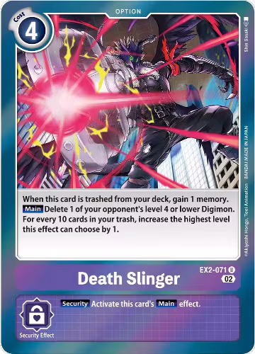 Death Slinger (Alternate Art) (EX2-071), Starter Deck 14: Beelzemon Advanced Deck Set — Digimon card price