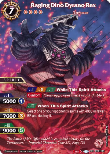 Raging Dino Dyrano Rex (SPR) (BSS01-009), Dawn of History — Battle Spirits card price