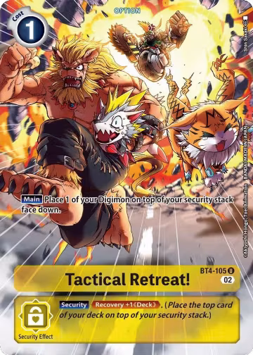 Tactical Retreat! (Alternate Art) (BT4-105 U), Starter Deck 14: Beelzemon Advanced Deck Set — Digimon card price
