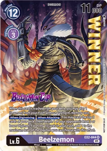 Beelzemon (Beelzemon Cup Winner) (EX2-044 SR), Starter Deck 14: Beelzemon Advanced Deck Set Pre-Release Cards — Digimon card price